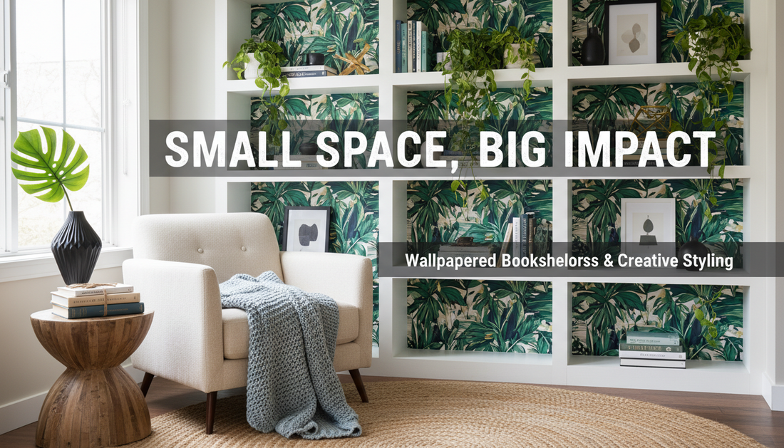 Small Space, Big Impact: How to Transform Your Home with Wallpapered Bookshelves and Creative Styling