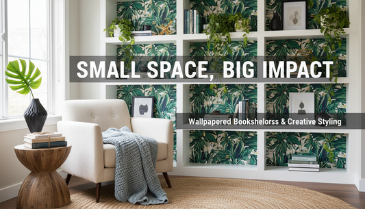 Small Space, Big Impact: How to Transform Your Home with Wallpapered Bookshelves and Creative Styling