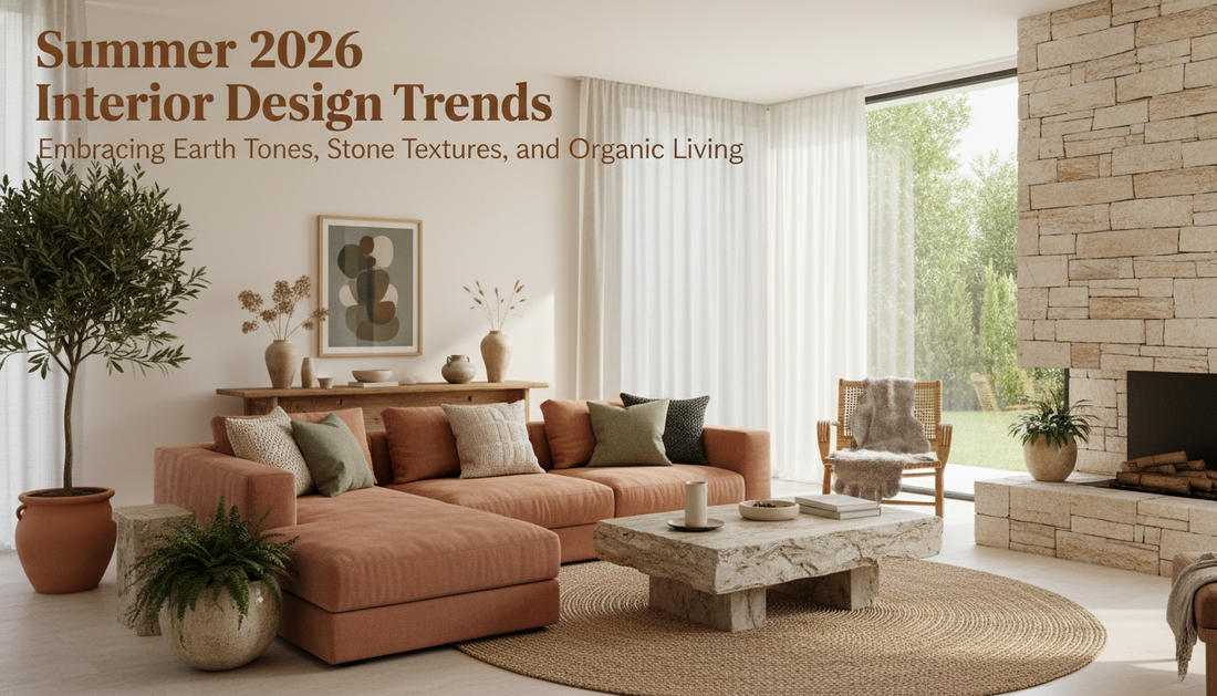 Summer 2026 Interior Design Trends: Embracing Earth Tones, Stone Textures, and Organic Living