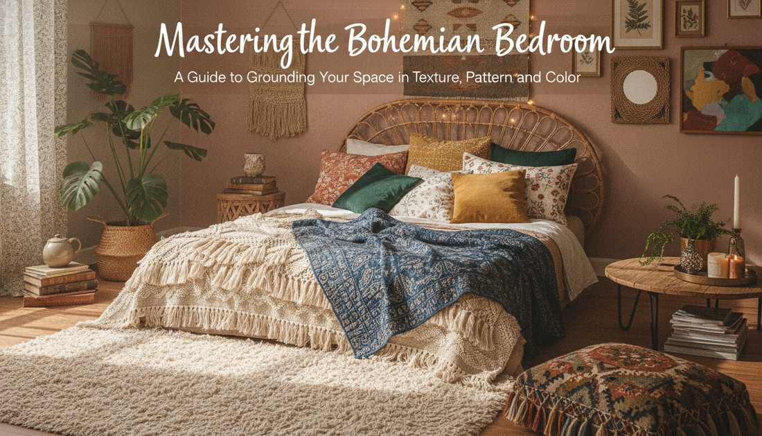 Mastering the Bohemian Bedroom: A Guide to Grounding Your Space in Texture, Pattern, and Color