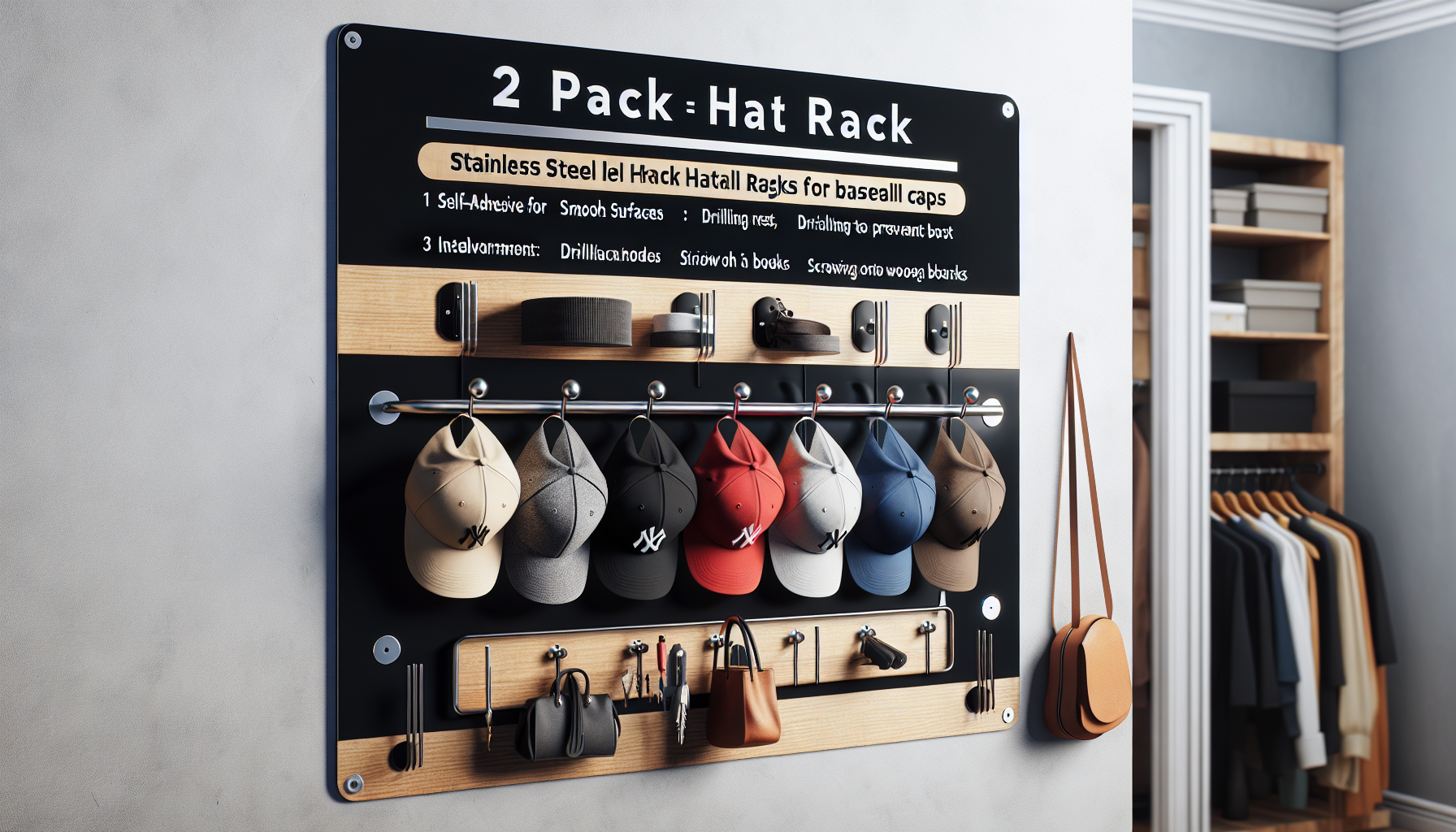 Shop Cap Rack Stylish Storage: The Ultimate Hat Rack for Cap Aficionados – Not Your ...