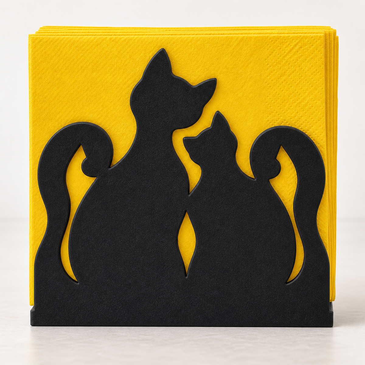 Nestled Cats Napkin Holder: Warm and Playful Table Accent