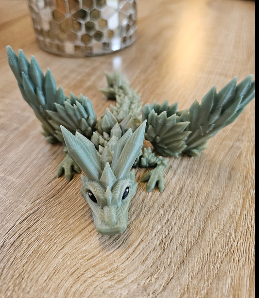 Green Crystal Dragon 3D printed