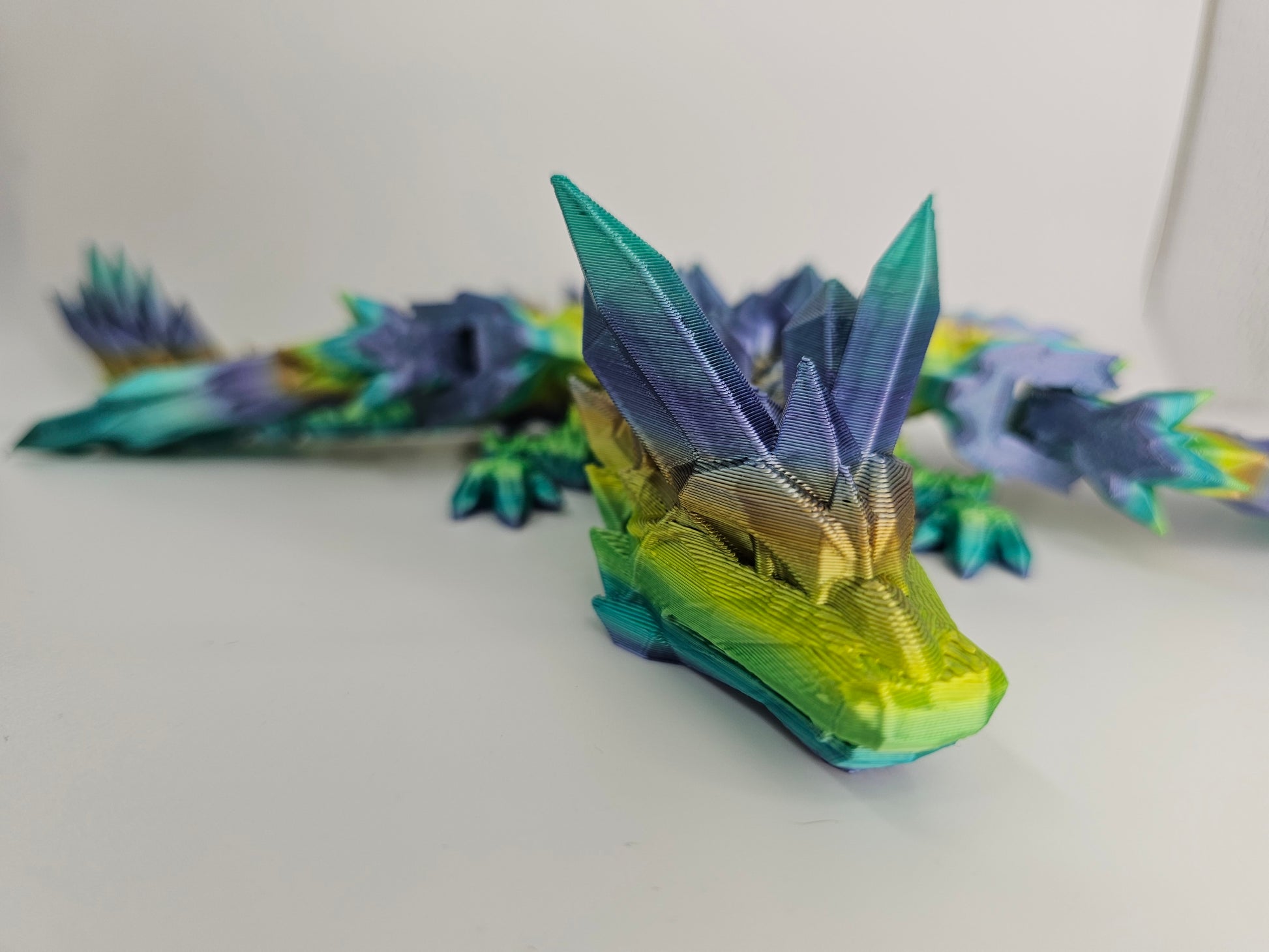 Crystal Dragon, 3D printed, Articulated Flexible