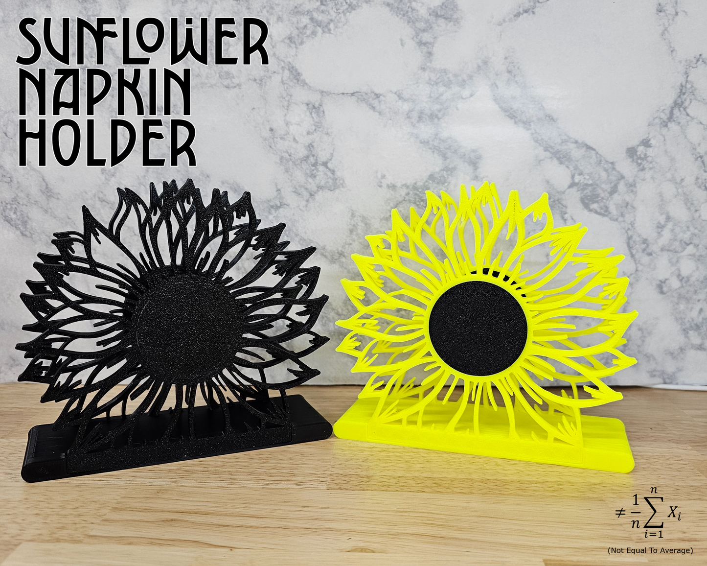 Sunflower Monogram Napkin Holder for Kitchen and Dining Decor, Detailed Table Decor, Center Piece