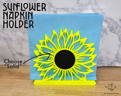 Sunflower Monogram Napkin Holder for Kitchen and Dining Decor, Detailed Table Decor, Center Piece