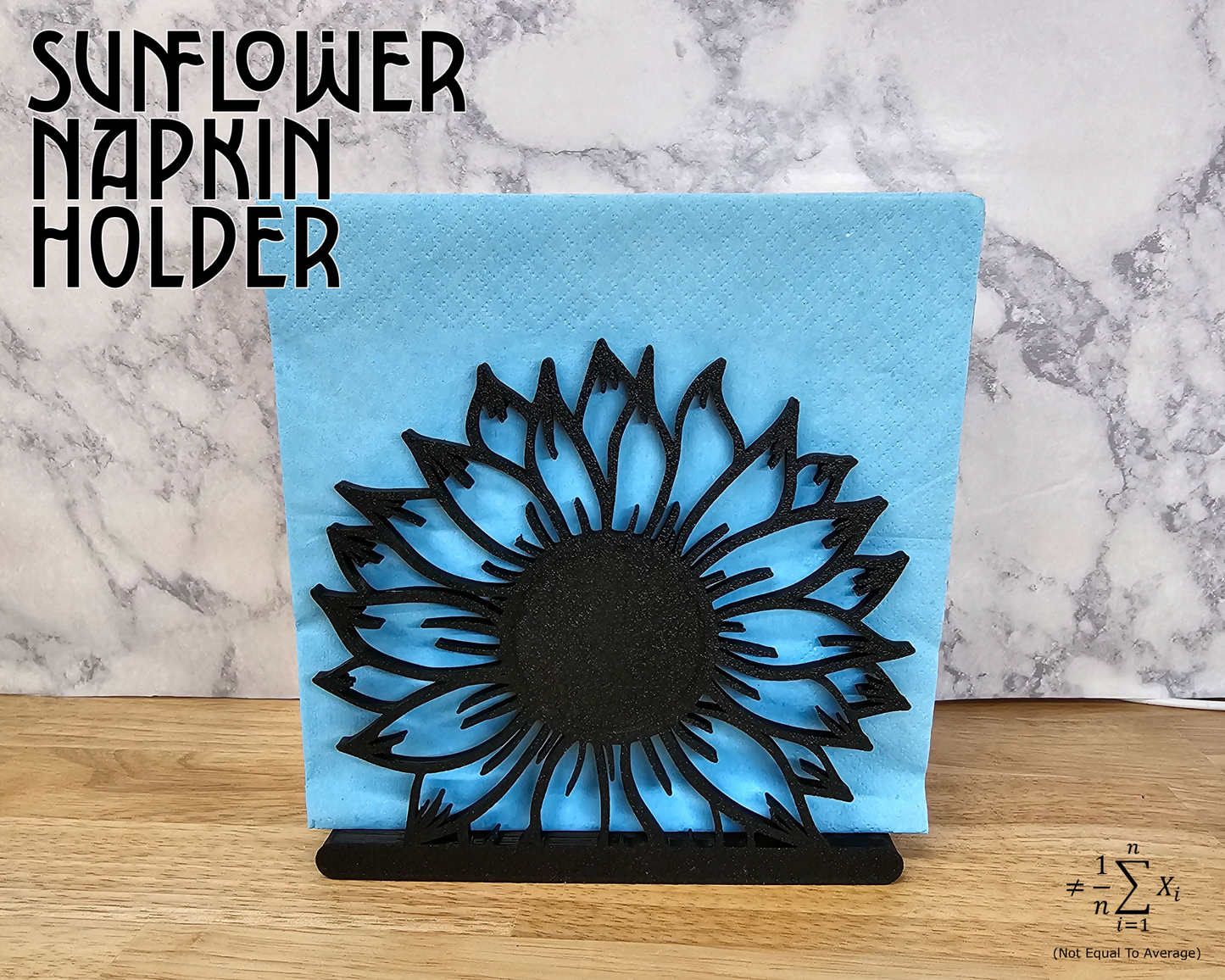 Sunflower Monogram Napkin Holder for Kitchen and Dining Decor, Detailed Table Decor, Center Piece