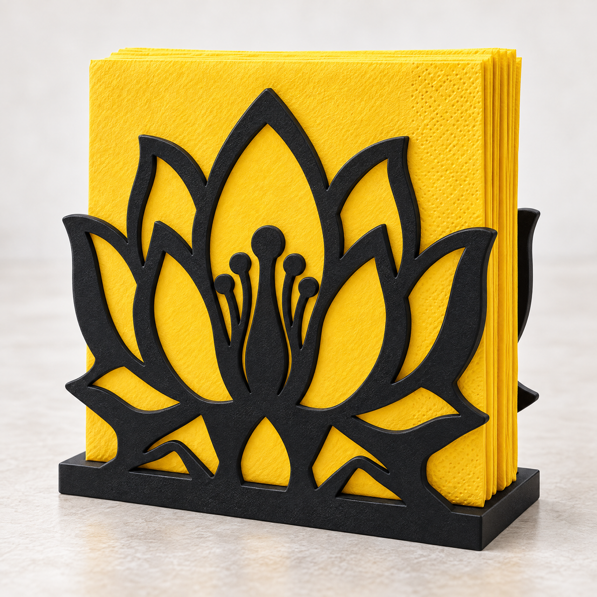 Serene Blooming Lotus Flower Napkin Holder for Elegant Table Settings