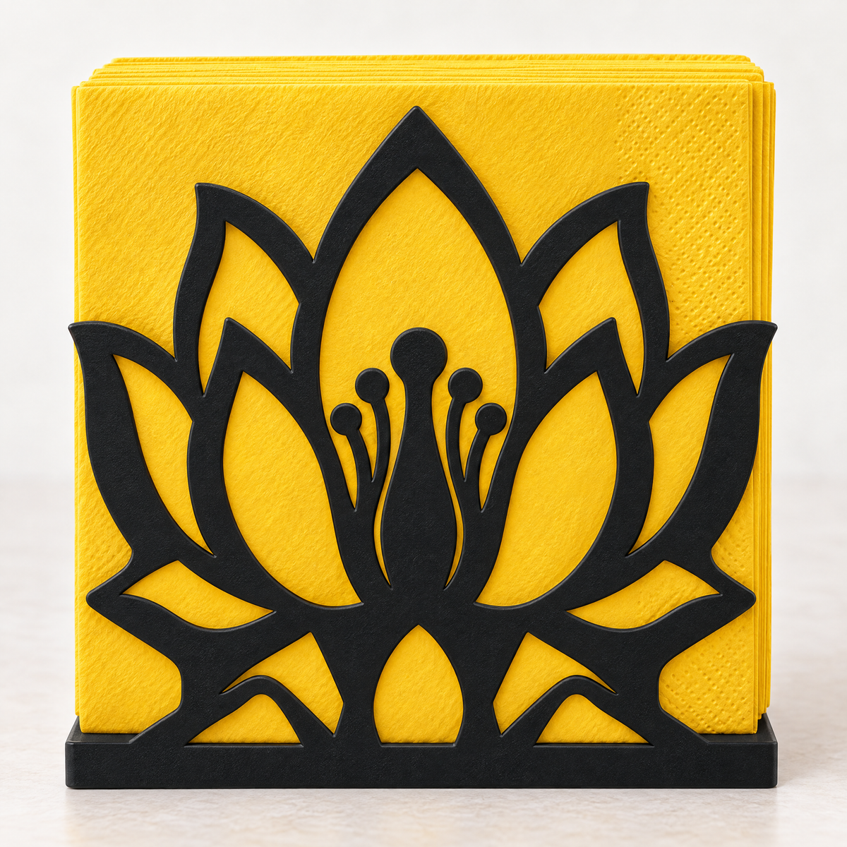 Serene Blooming Lotus Flower Napkin Holder for Elegant Table Settings