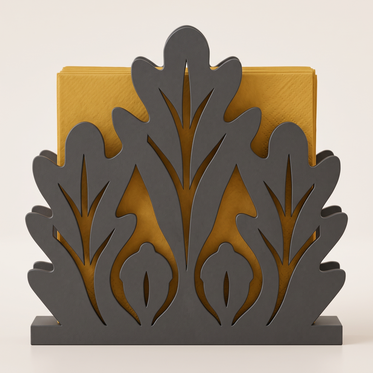 Oak Leaves and Acorns Napkin Holder with Botanical Autumn Design