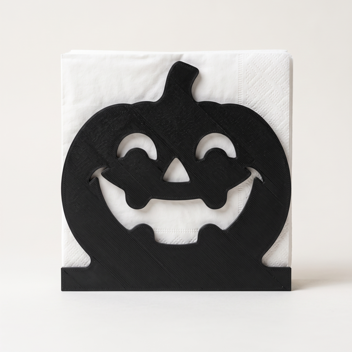 Jack O Lantern Napkin Holder, Black Halloween Table Decor